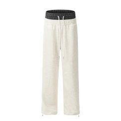 5Pcs Mens Chunky Double Waist Casual Straight Leg Pants